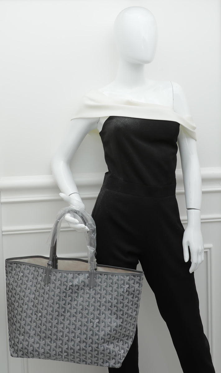 Goyard Grey Goyardine Saint Louis PM Bag