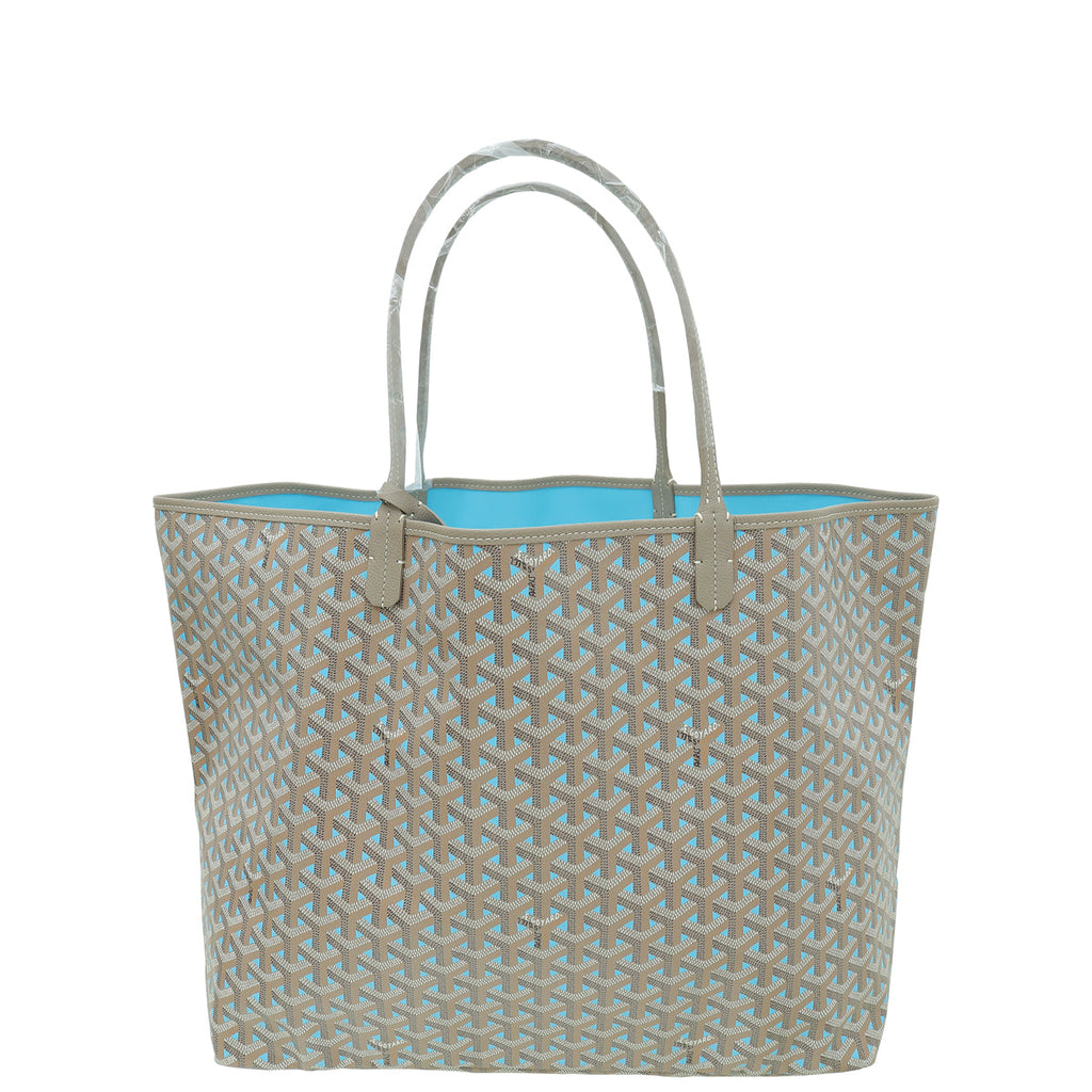 Goyard Grege Turquoise Goyardine Special Ed. Saint Louis Claire Voie GM Bag