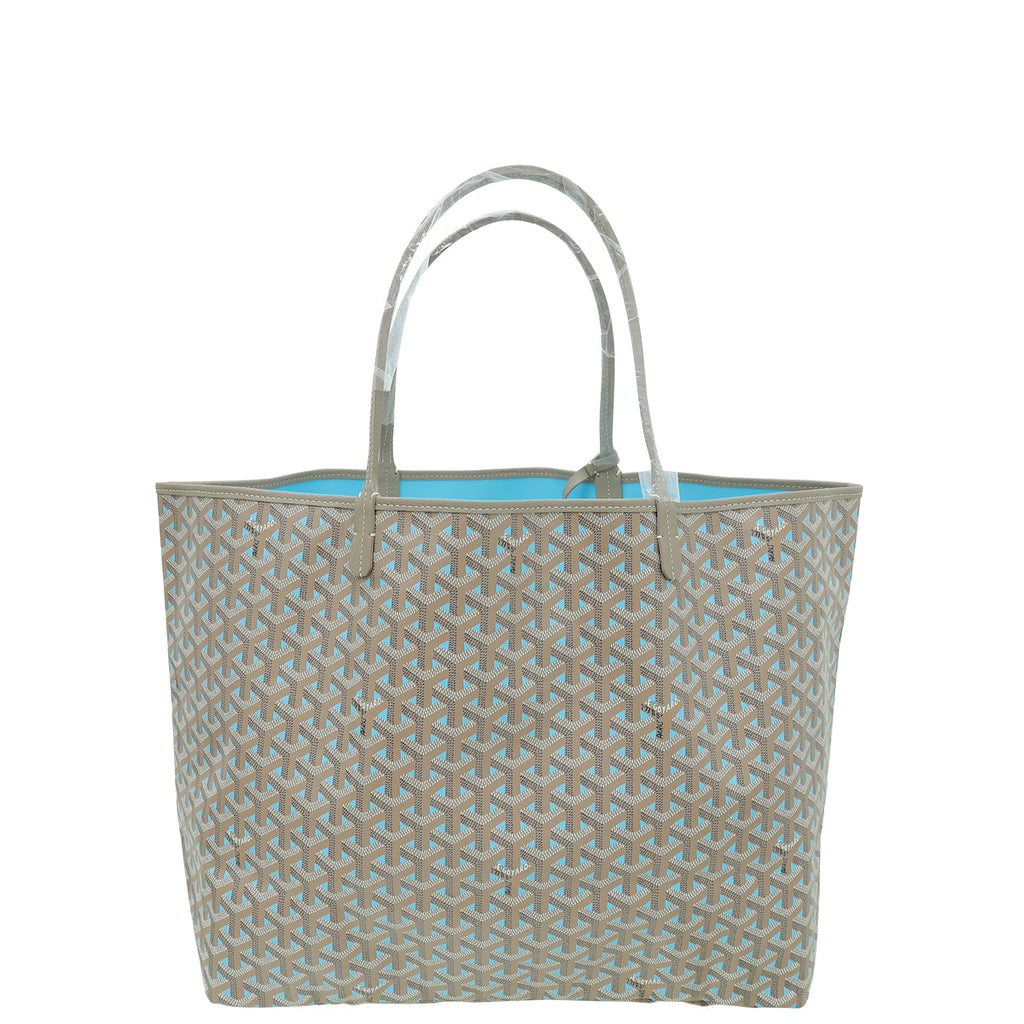 Goyard Grege Turquoise Goyardine Special Ed. Saint Louis Claire Voie GM Bag