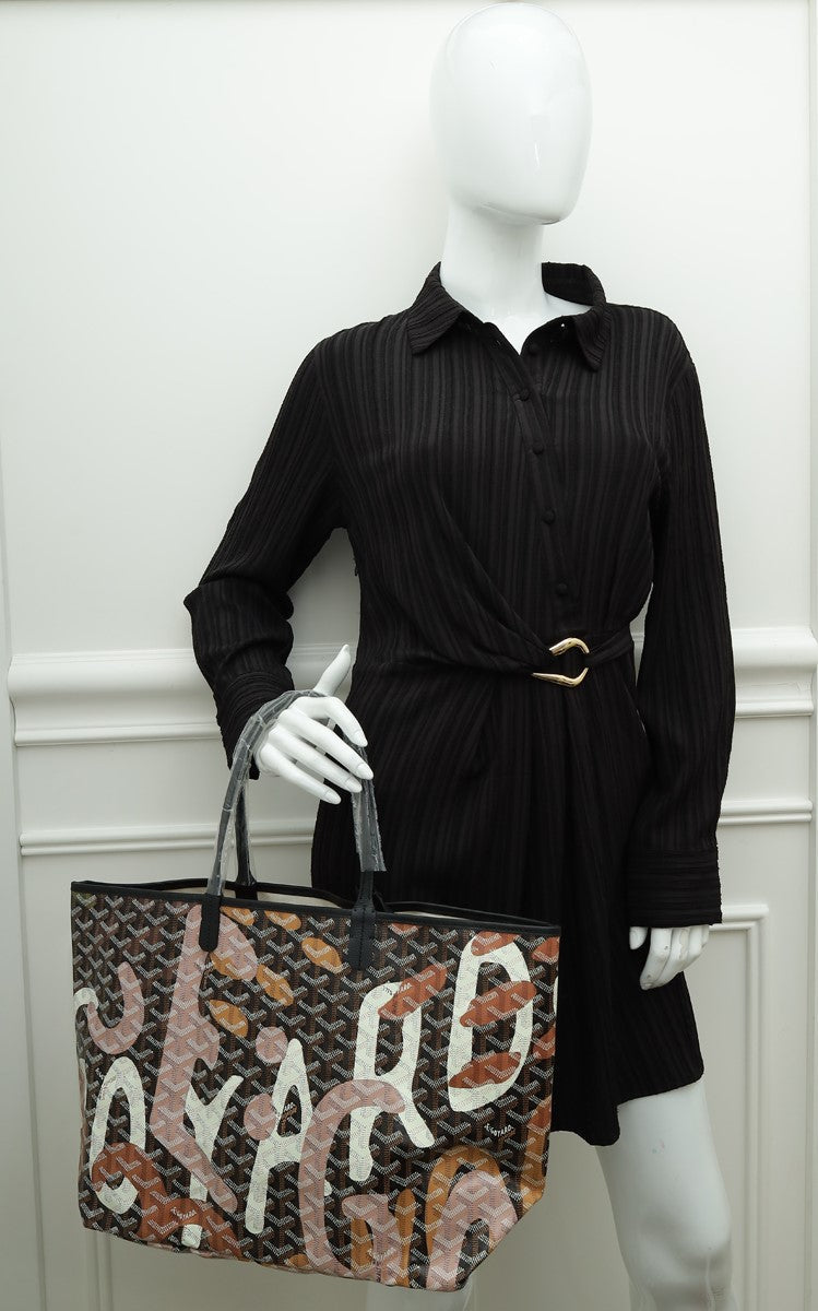Goyard Black Multicolor Camouflage Letters Saint Louis PM Bag