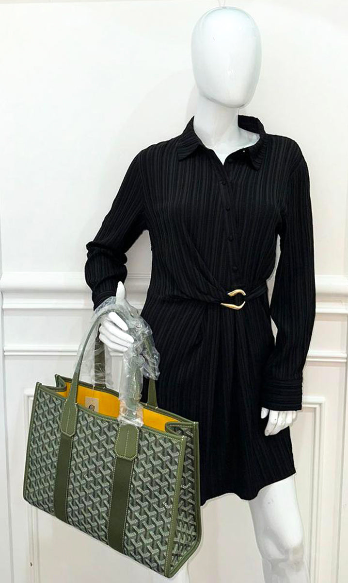 Goyard Kaki Limited Editions Goyardine Jacquard Villette MM Tote Bag