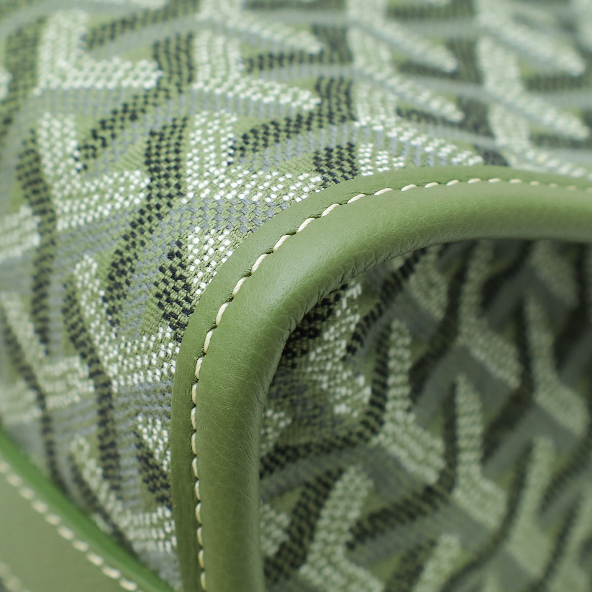 Goyard Kaki Limited Editions Goyardine Jacquard Villette MM Tote Bag