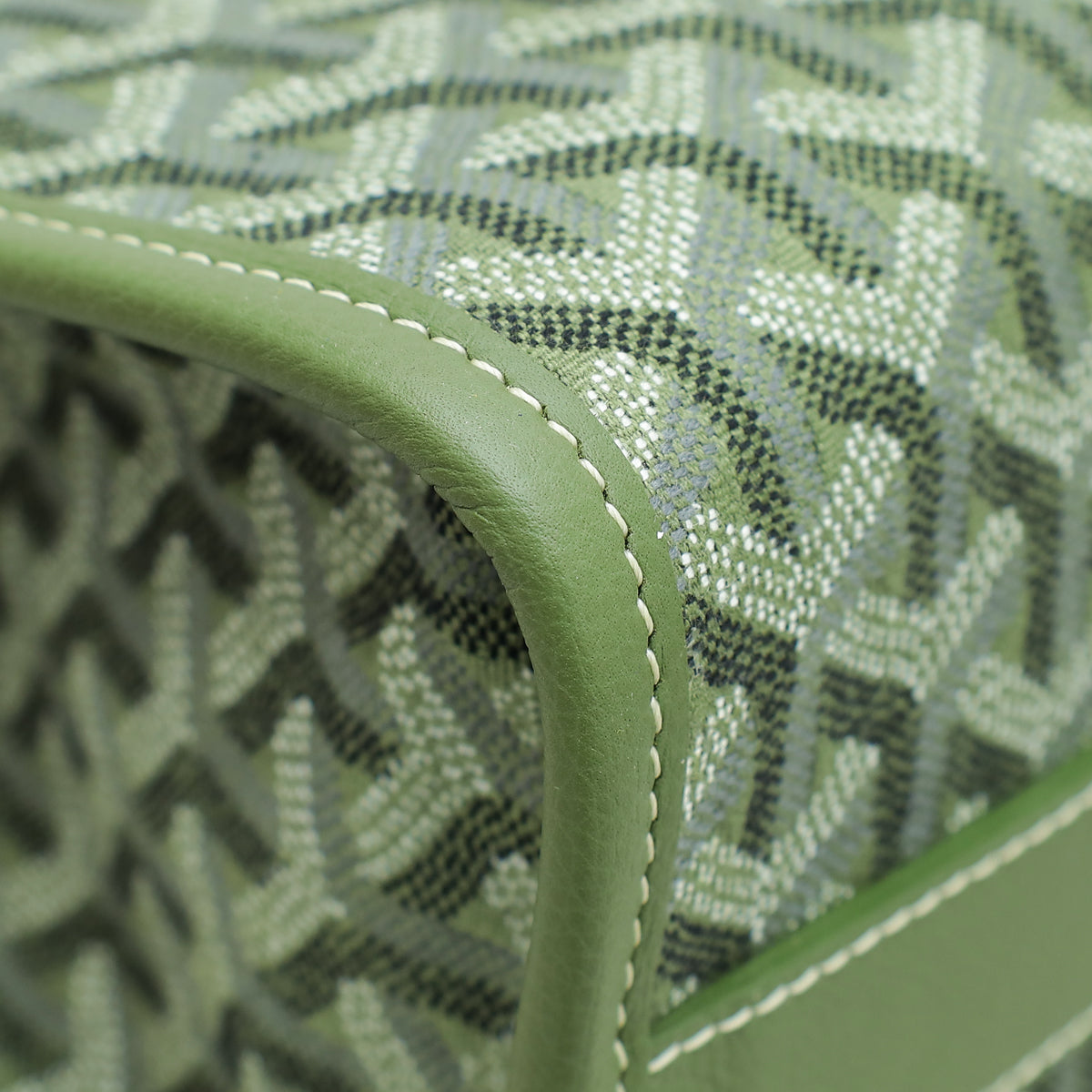Goyard Kaki Limited Editions Goyardine Jacquard Villette MM Tote Bag