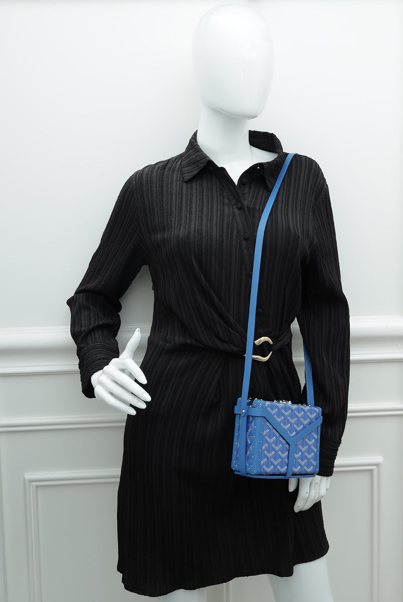 Goyard Blue Goyardine Minaudiere Trunk Bag