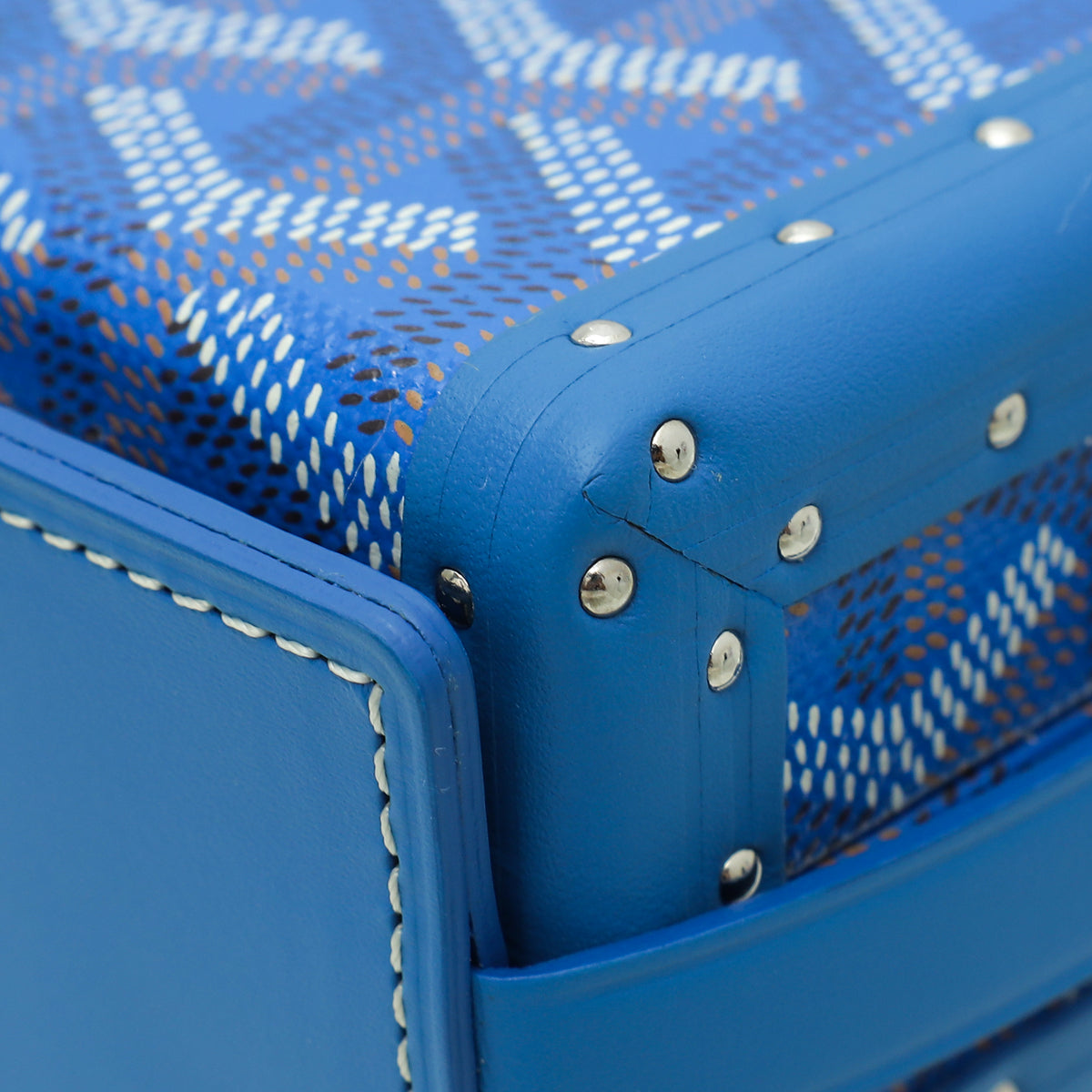 Goyard Blue Goyardine Minaudiere Trunk Bag