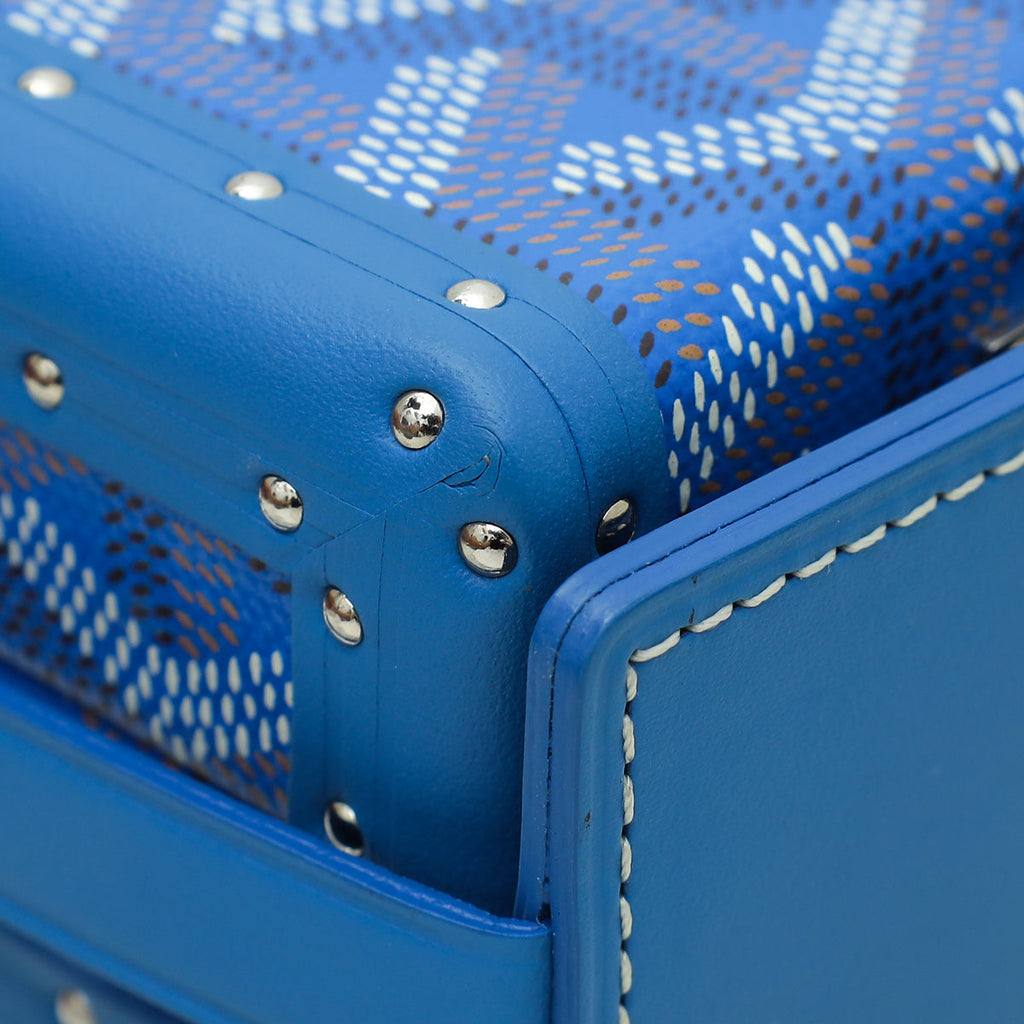 Goyard Blue Goyardine Minaudiere Trunk Bag