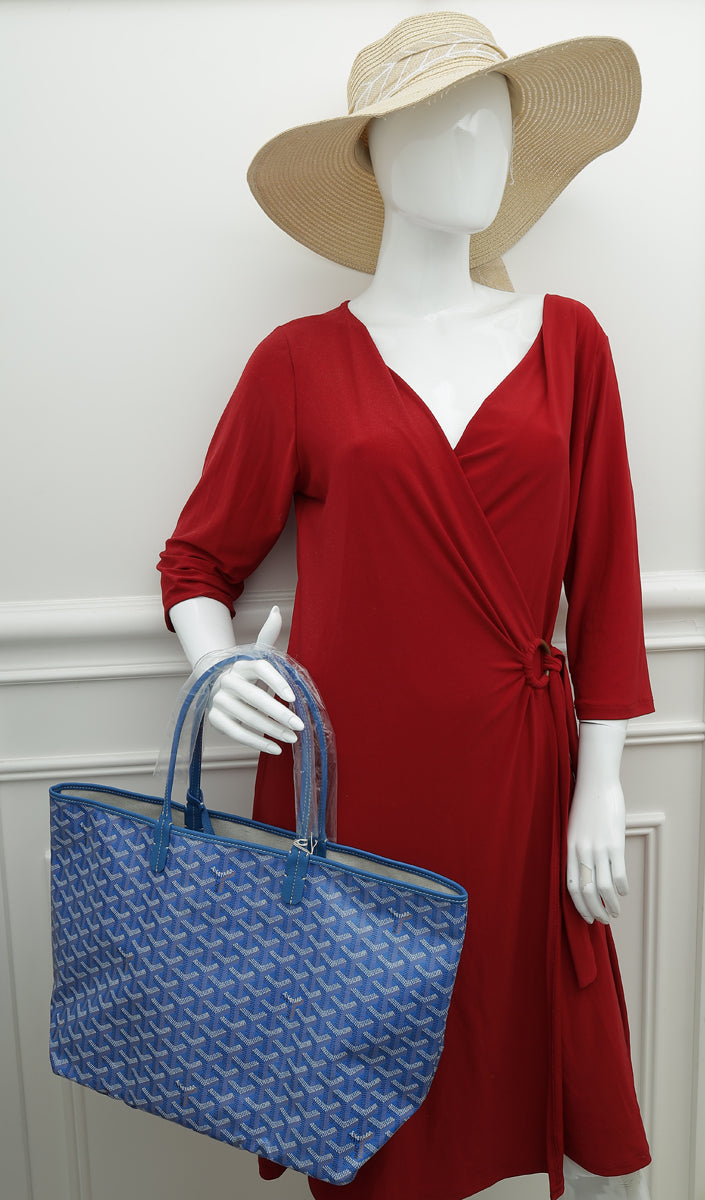 Goyard Blue Goyardine Saint Louis PM Bag