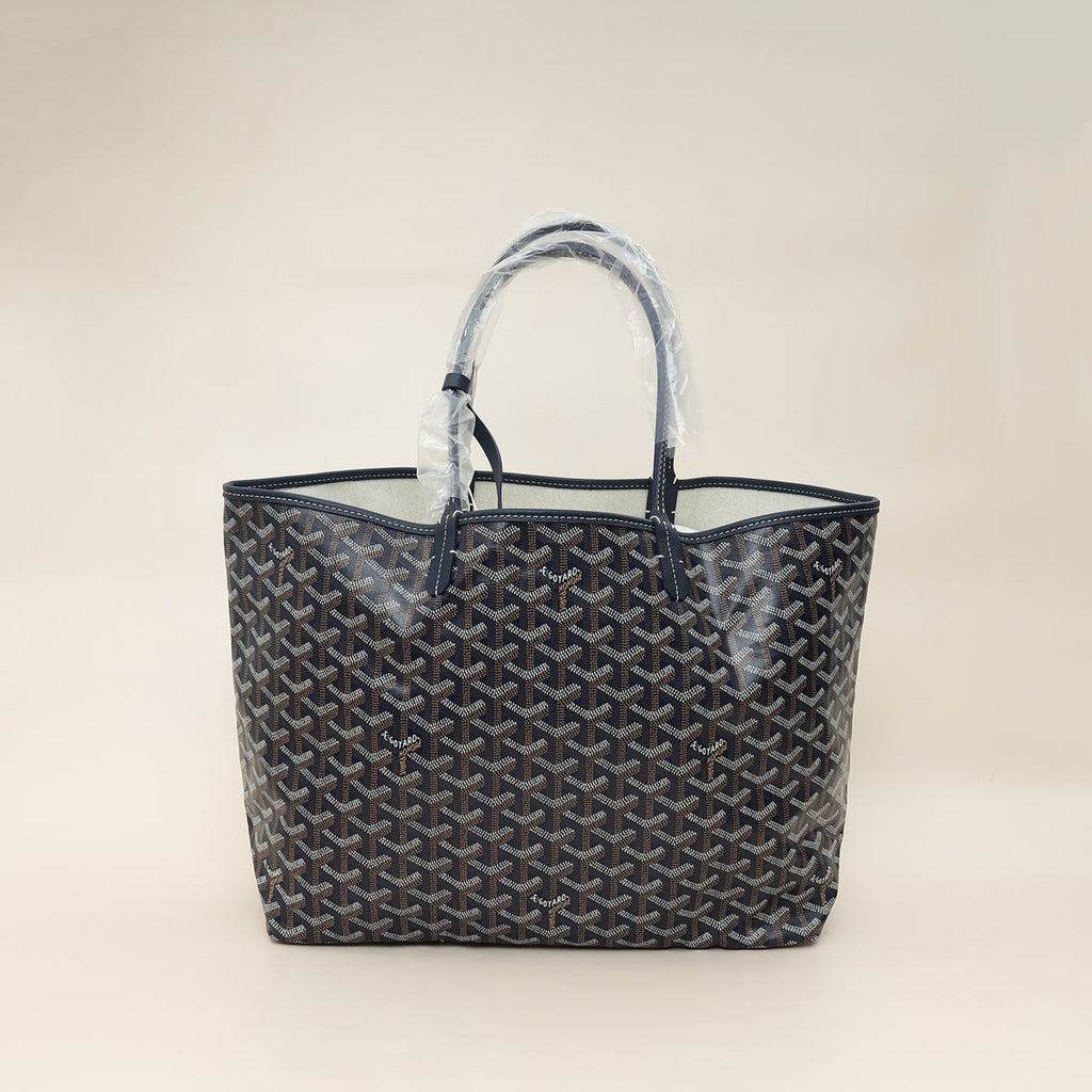 Goyard Navy Blue Goyardine Saint Louis PM Bag