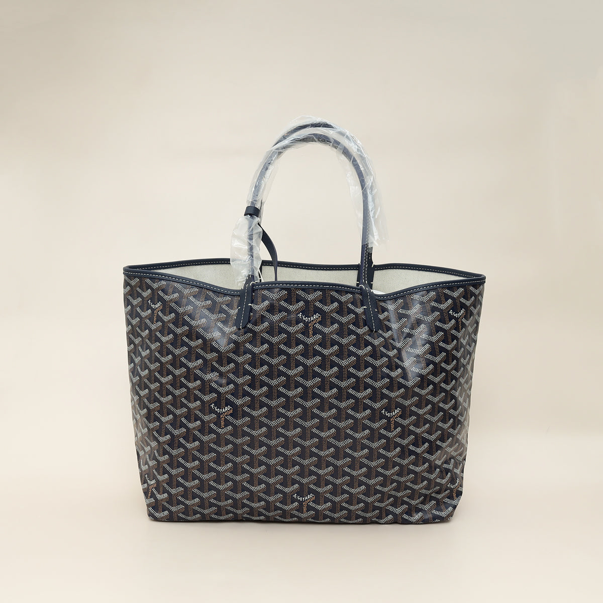 Goyard Navy Blue Goyardine Saint Louis PM Bag