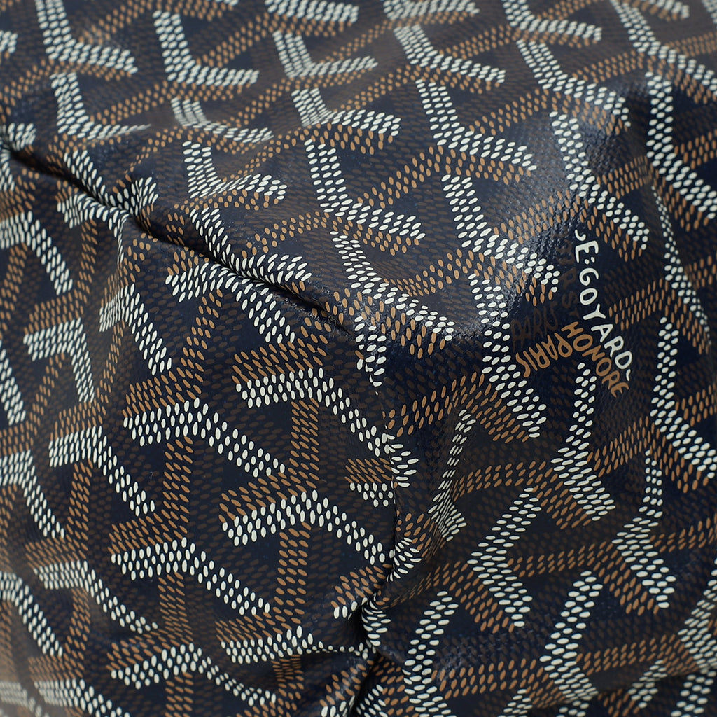Goyard Navy Blue Goyardine Saint Louis PM Bag