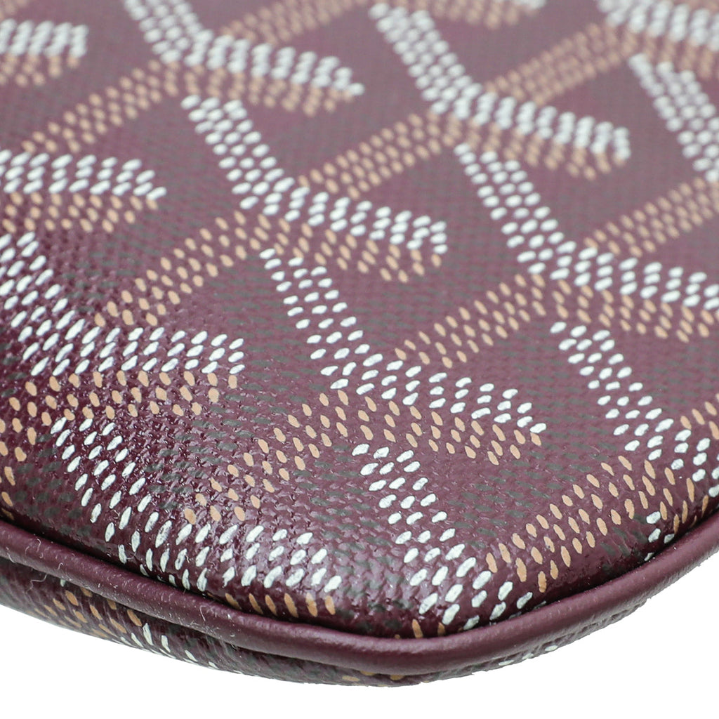 Goyard Burgundy Goyardine Senat MM Pouch