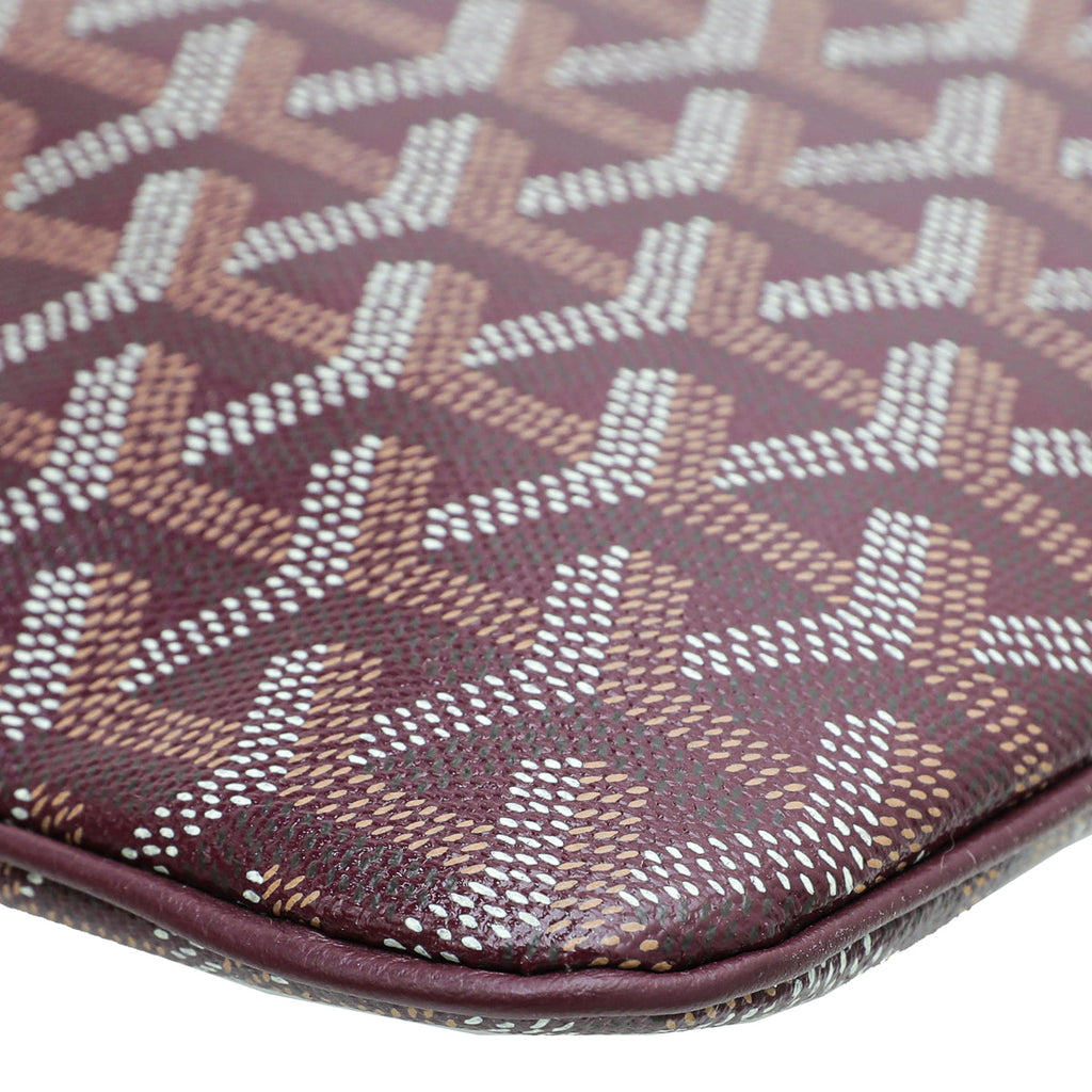 Goyard Burgundy Goyardine Senat MM Pouch