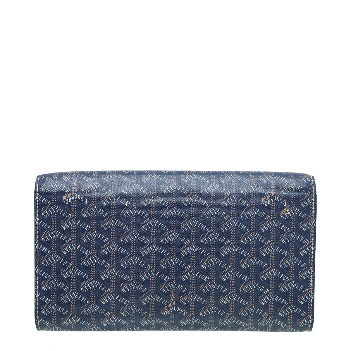 Goyard Navy Blue Goyardine Monte Carlo Bois Clutch