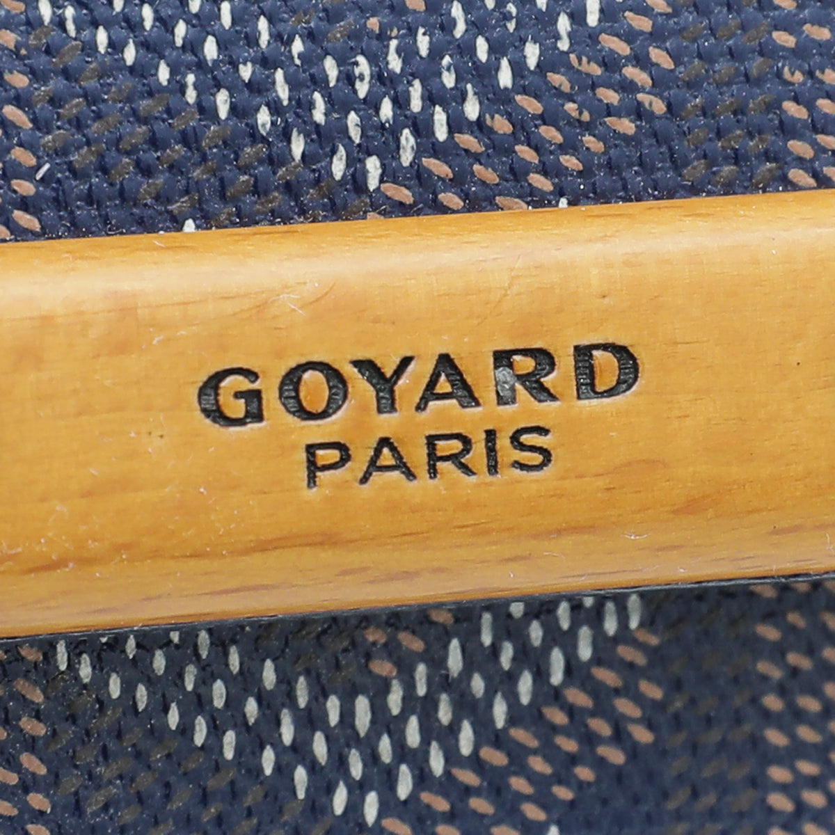 Goyard Navy Blue Goyardine Monte Carlo Bois Clutch