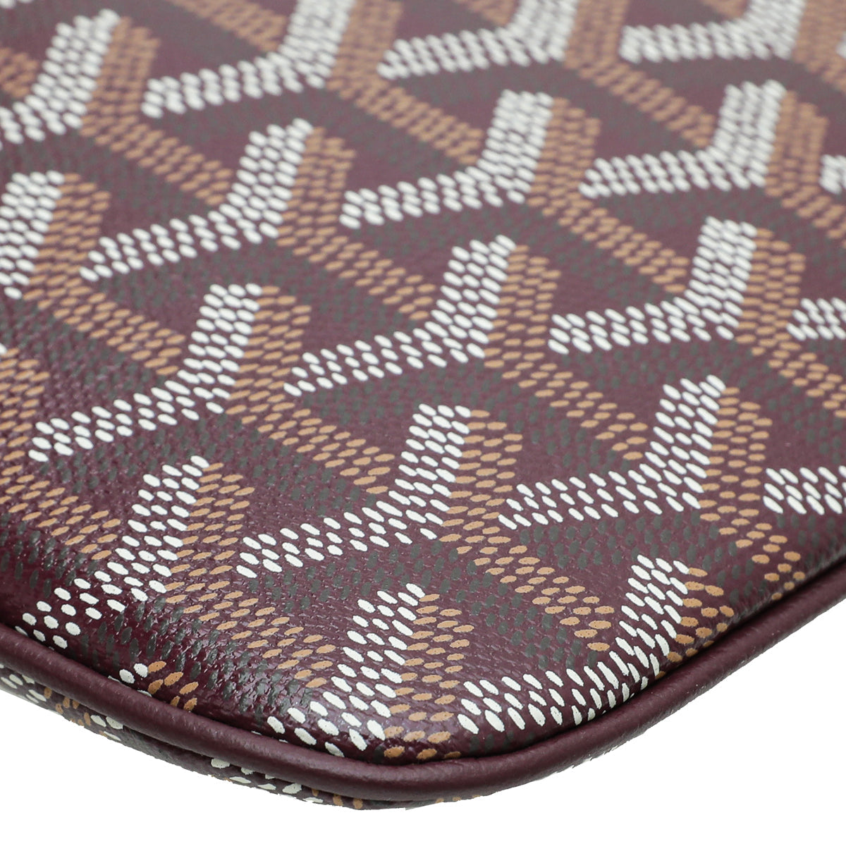 Goyard Burgundy Goyardine Senat Pouch with Heart Print