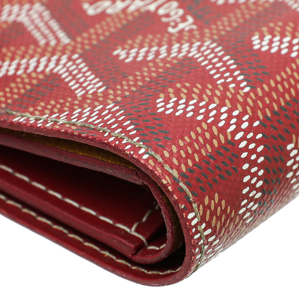 Goyard Red Goyardine Bifold Victoire Wallet