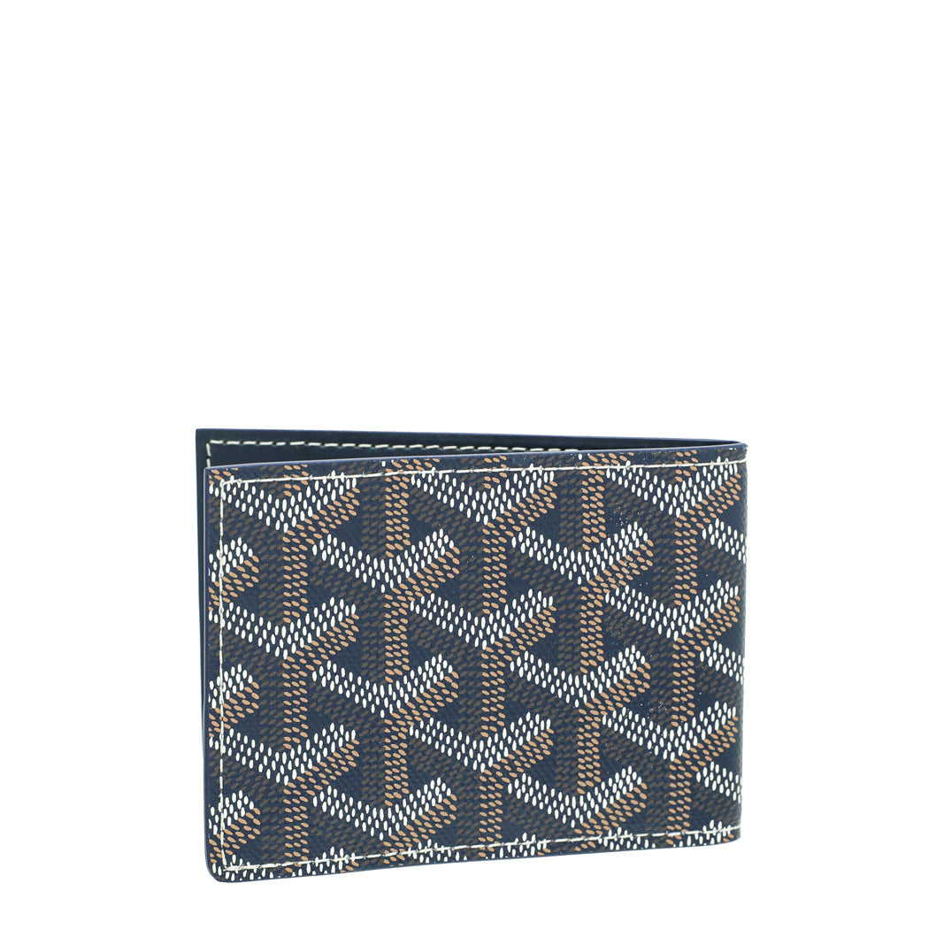 Goyard Navy Blue Goyardine Insert Victoire Card Wallet