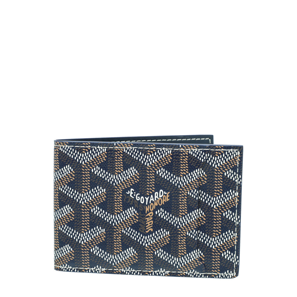 Goyard Navy Blue Goyardine Insert Victoire Card Wallet