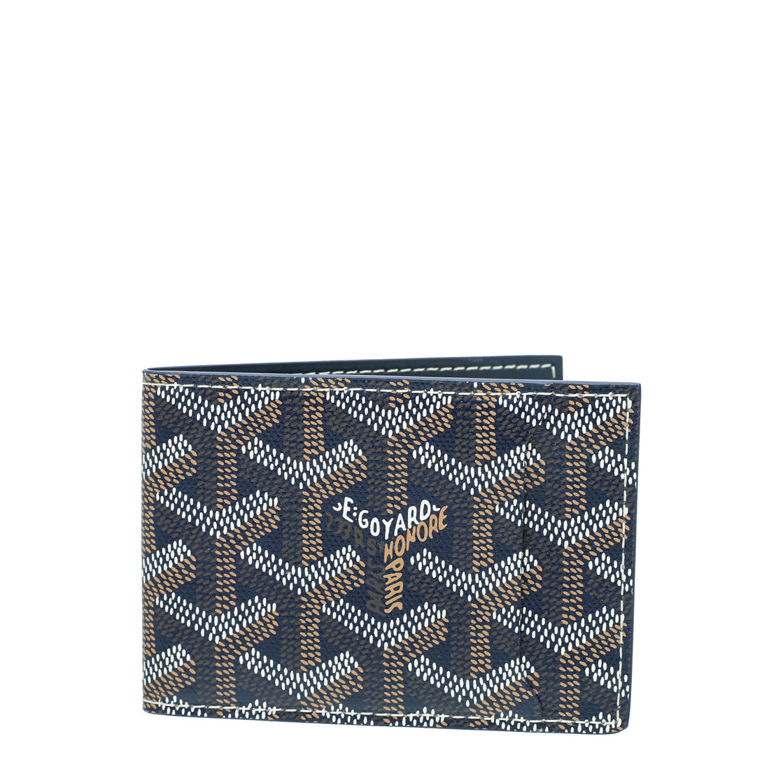 Goyard Navy Blue Goyardine Insert Victoire Card Wallet