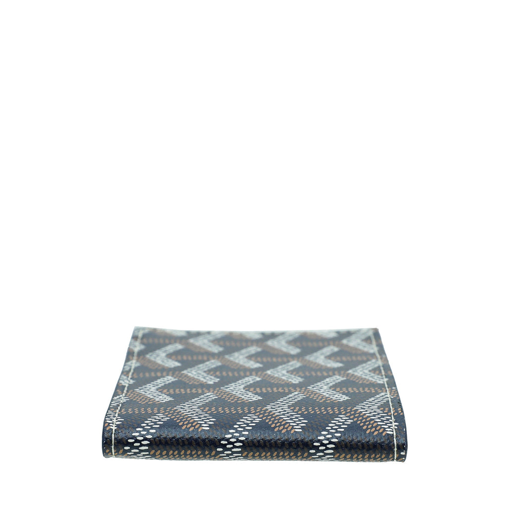 Goyard Navy Blue Goyardine Insert Victoire Card Wallet