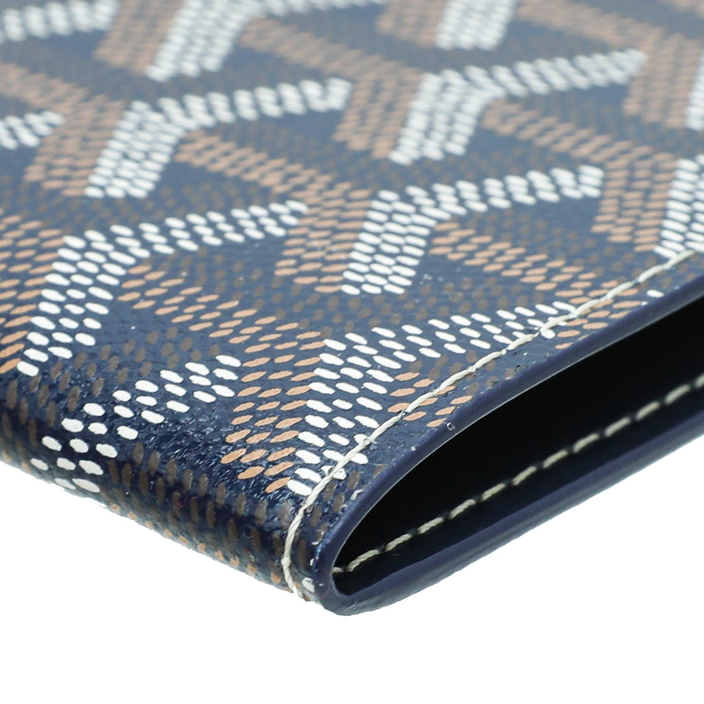 Goyard Navy Blue Goyardine Insert Victoire Card Wallet