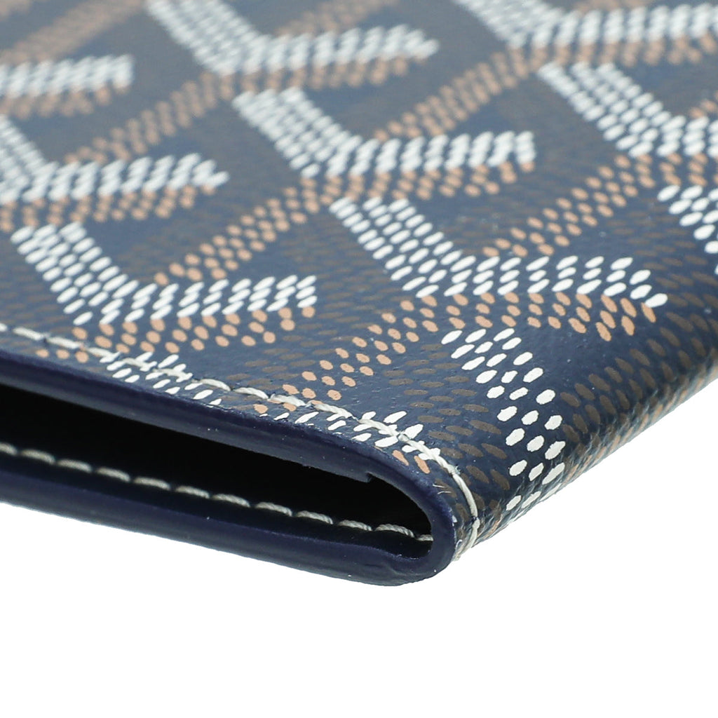 Goyard Navy Blue Goyardine Insert Victoire Card Wallet