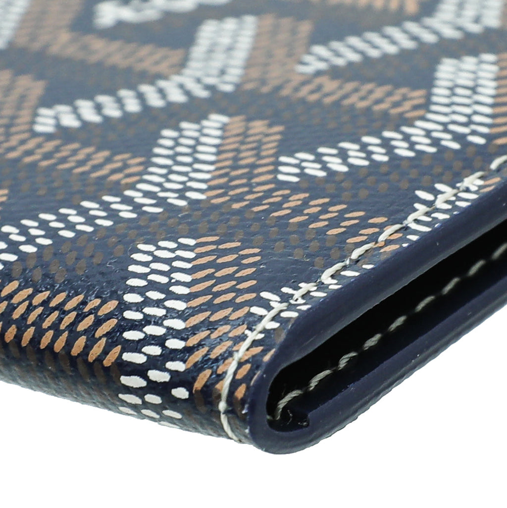 Goyard Navy Blue Goyardine Insert Victoire Card Wallet