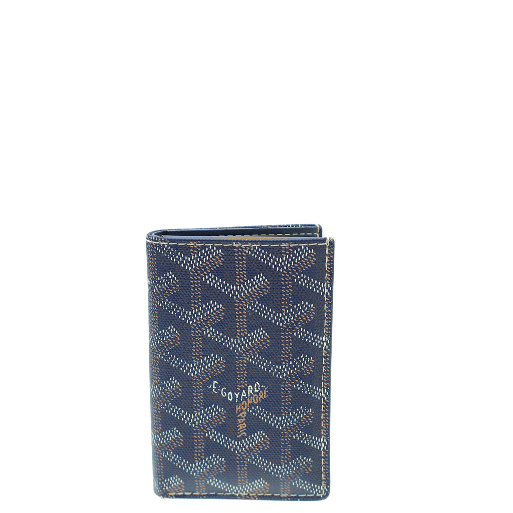 Goyard Navy Blue Goyardine Saint Marc Wallet