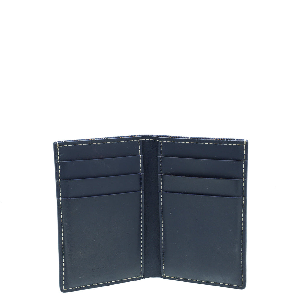Goyard Navy Blue Goyardine Saint Marc Wallet