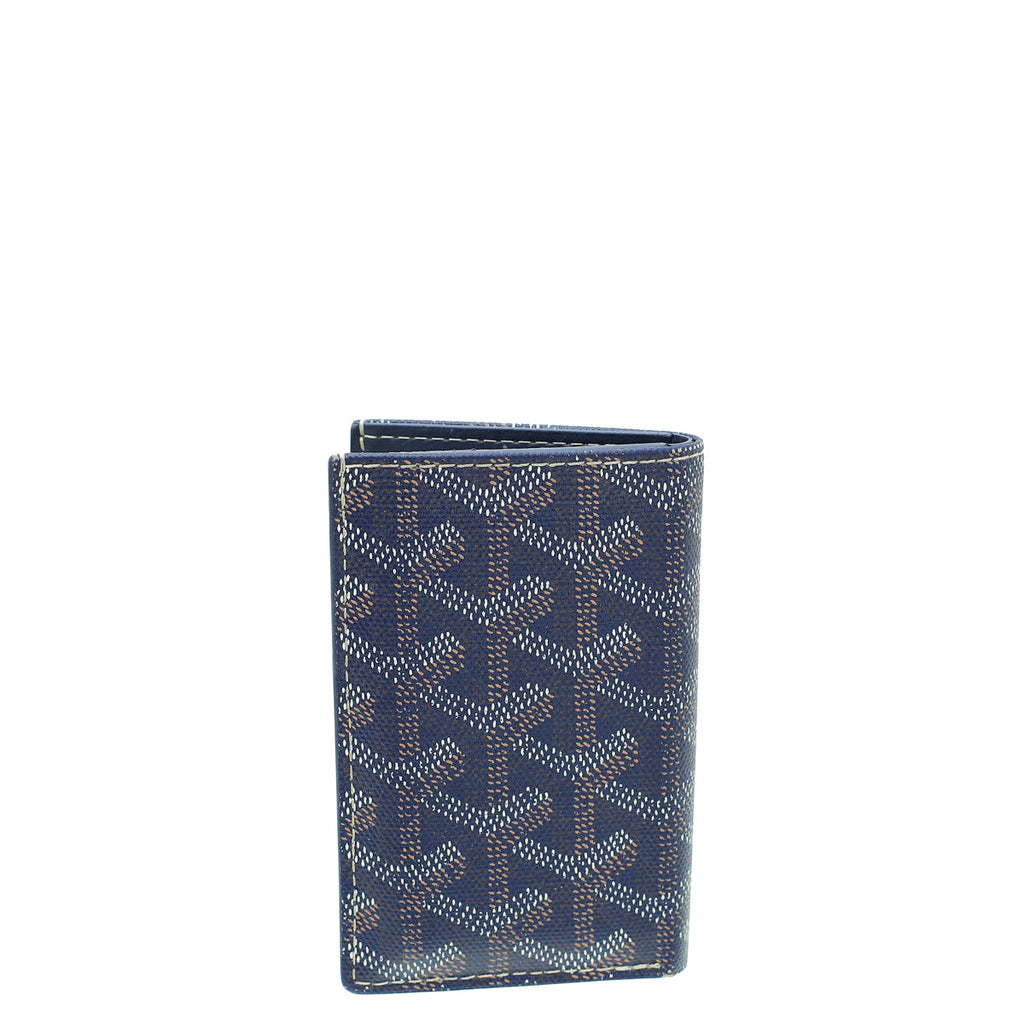 Goyard Navy Blue Goyardine Saint Marc Wallet