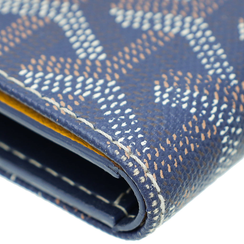 Goyard Navy Blue Goyardine Saint Marc Wallet