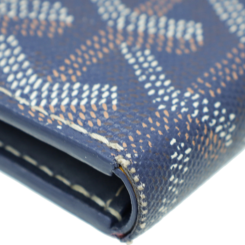 Goyard Navy Blue Goyardine Saint Marc Wallet