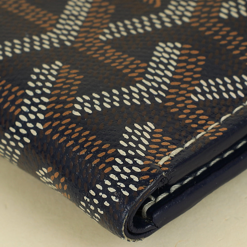 Goyard Navy Blue Goyardine Saint Pierre Card Wallet