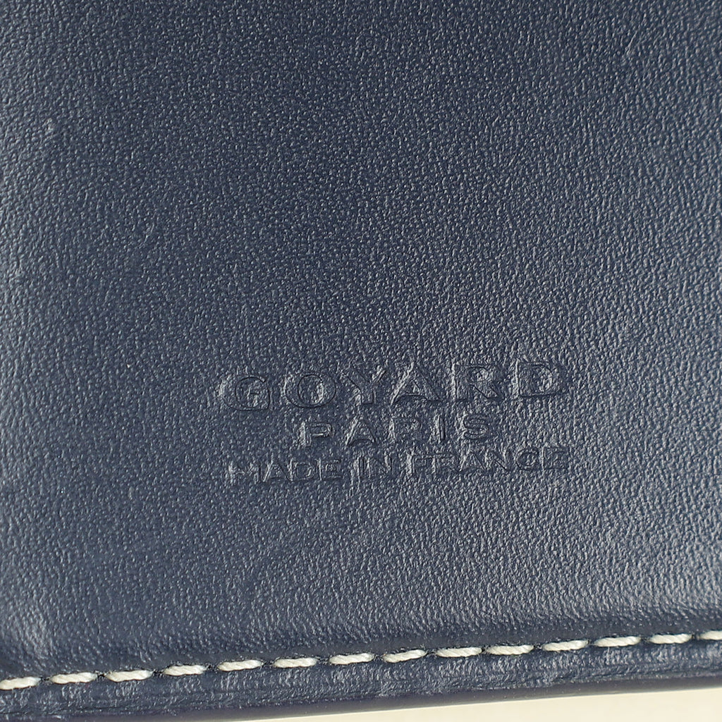 Goyard Navy Blue Goyardine Saint Pierre Card Wallet