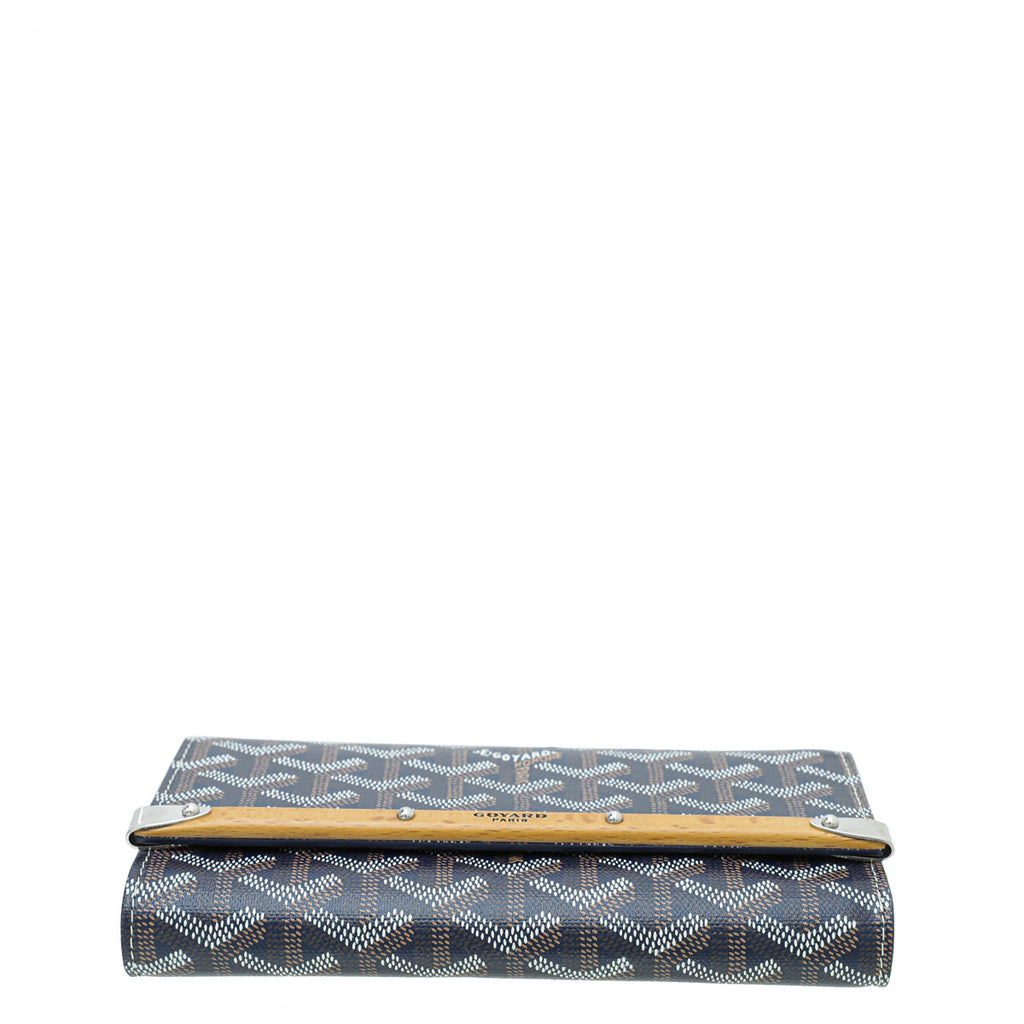 Goyard Navy Blue Goyardine Monte Carlo Mini Wrist Pouch