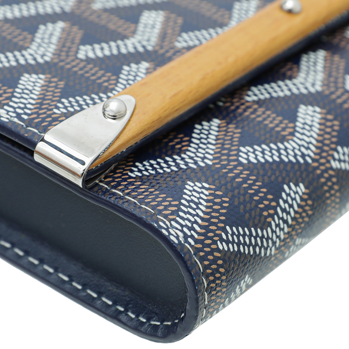 Goyard Navy Blue Goyardine Monte Carlo Mini Wrist Pouch