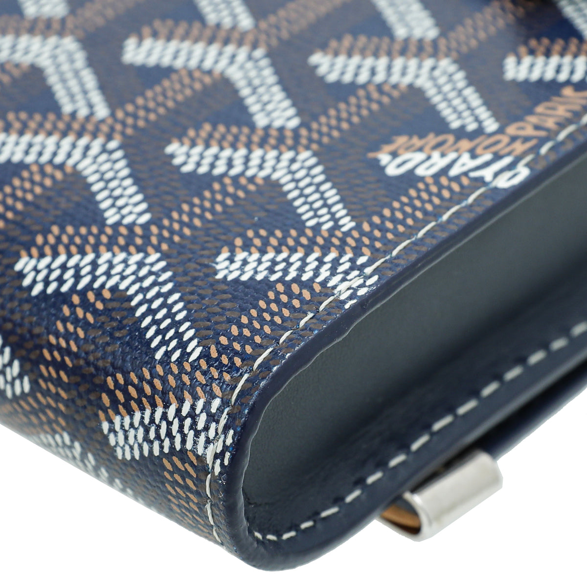 Goyard Navy Blue Goyardine Monte Carlo Mini Wrist Pouch