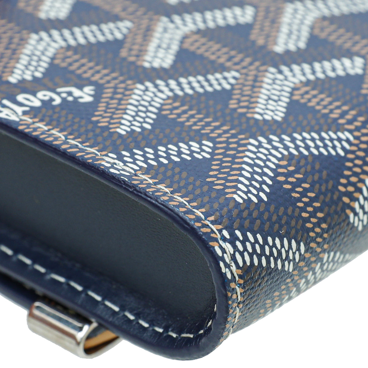 Goyard Navy Blue Goyardine Monte Carlo Mini Wrist Pouch