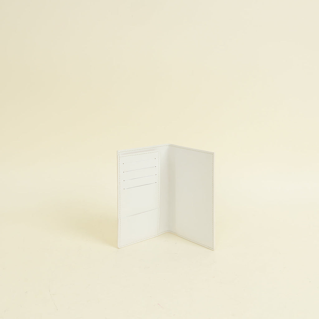 Goyard White Goyardine Grenelle Passport Cover