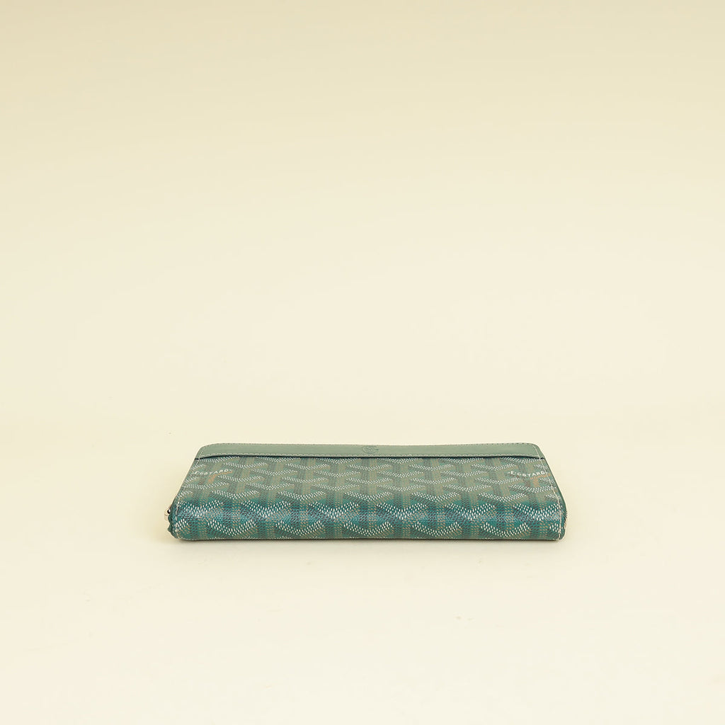 Goyard Green Goyardine Matignon Zippy GM Wallet