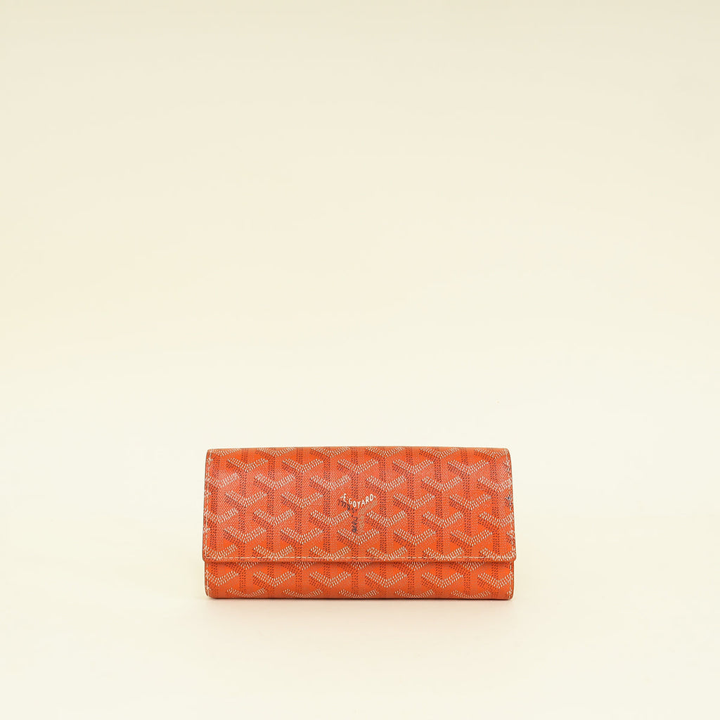 Goyard Orange Goyardine Varenne Continental Wallet