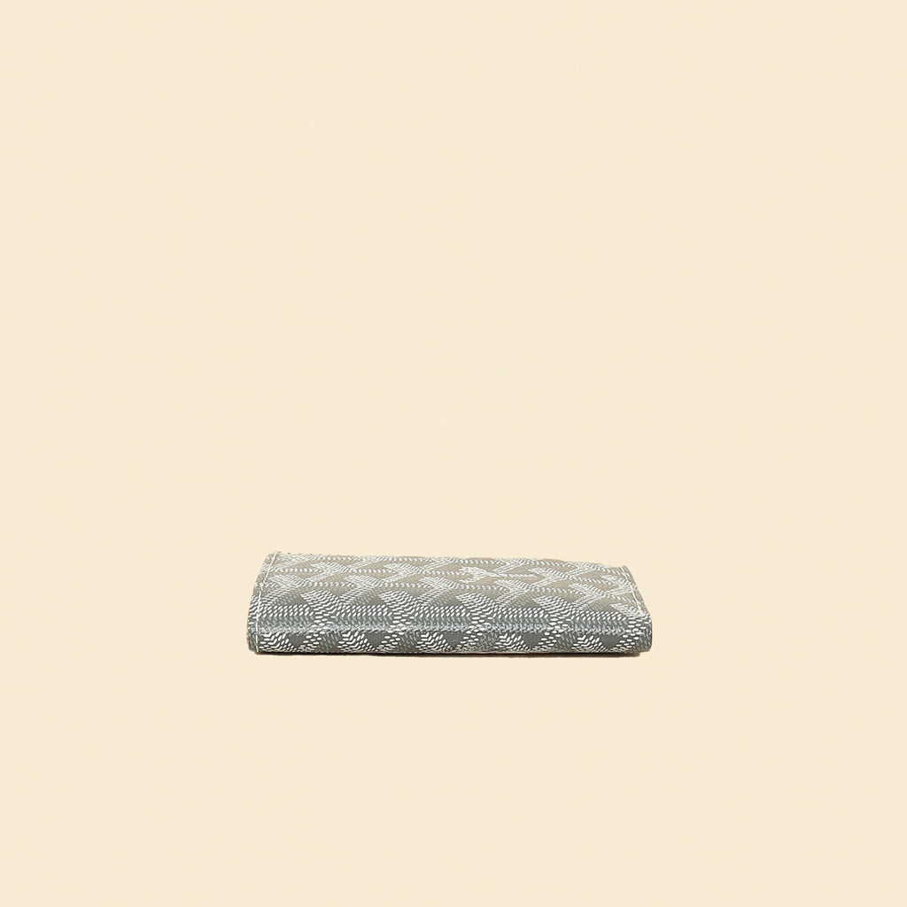 Goyard Gray Goyardine Saint Pierre Card Holder W/ Leopard Paint