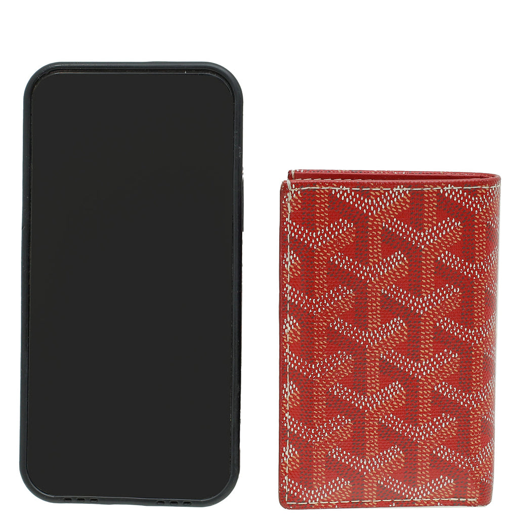Goyard Red Goyardine Saint-Pierre Card Wallet