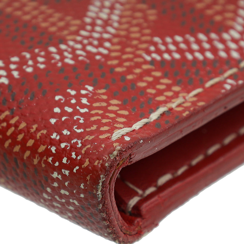 Goyard Red Goyardine Saint-Pierre Card Wallet