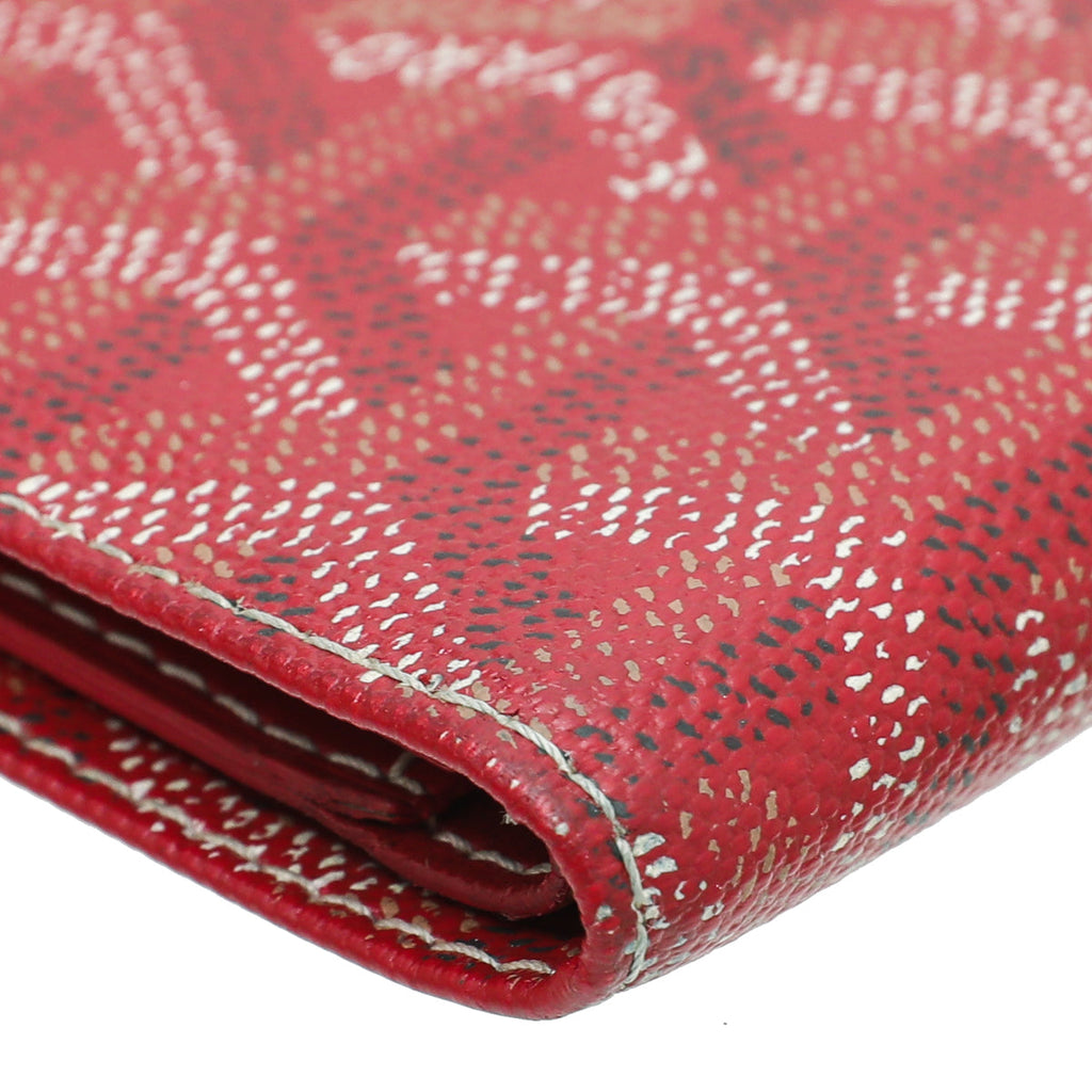 Goyard Red Goyardine Bifold Victoire Wallet