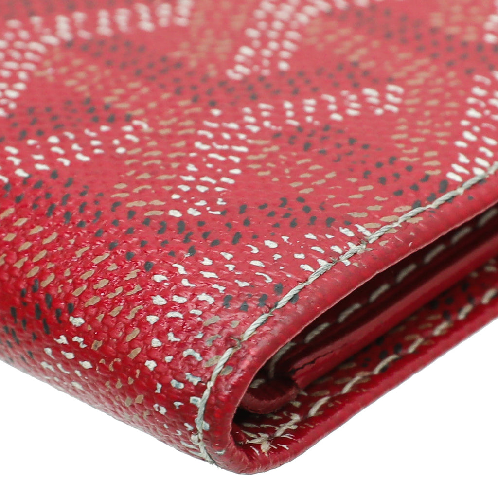 Goyard Red Goyardine Bifold Victoire Wallet