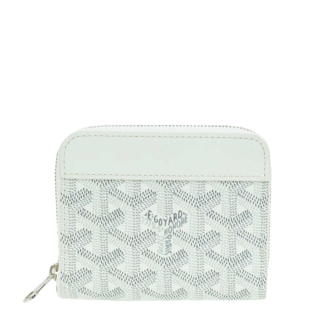 Goyard White Goyardine Matignon PM Zippy Wallet