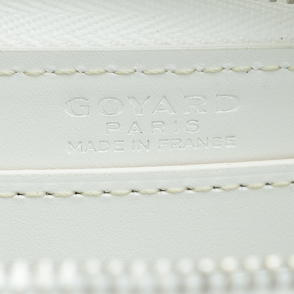Goyard White Goyardine Matignon PM Zippy Wallet