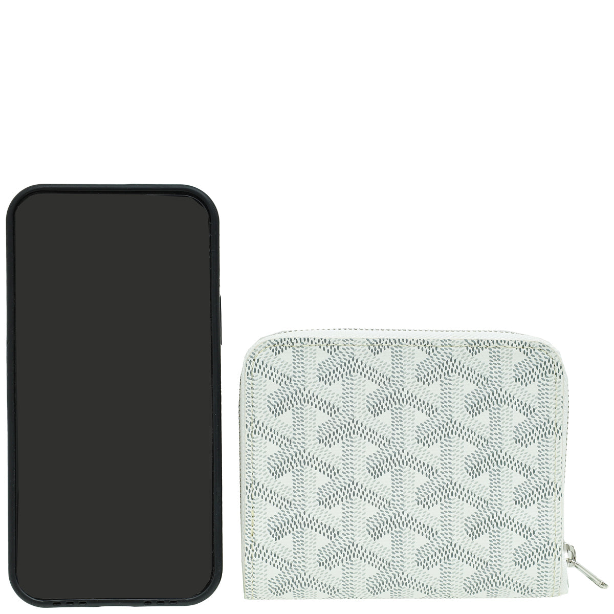 Goyard White Goyardine Matignon PM Zippy Wallet
