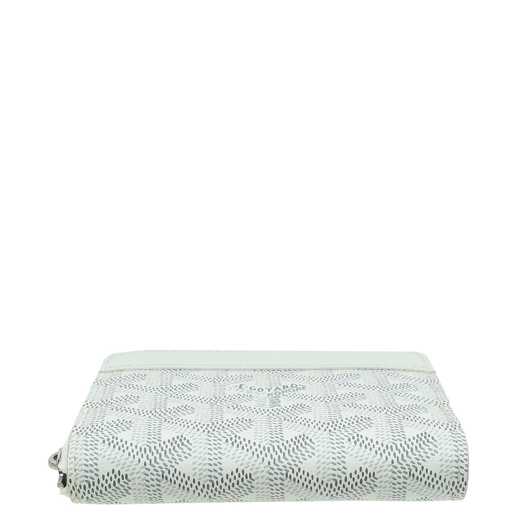 Goyard White Goyardine Matignon PM Zippy Wallet